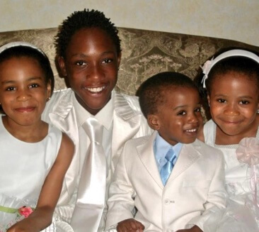 Bryan Song with his siblings.